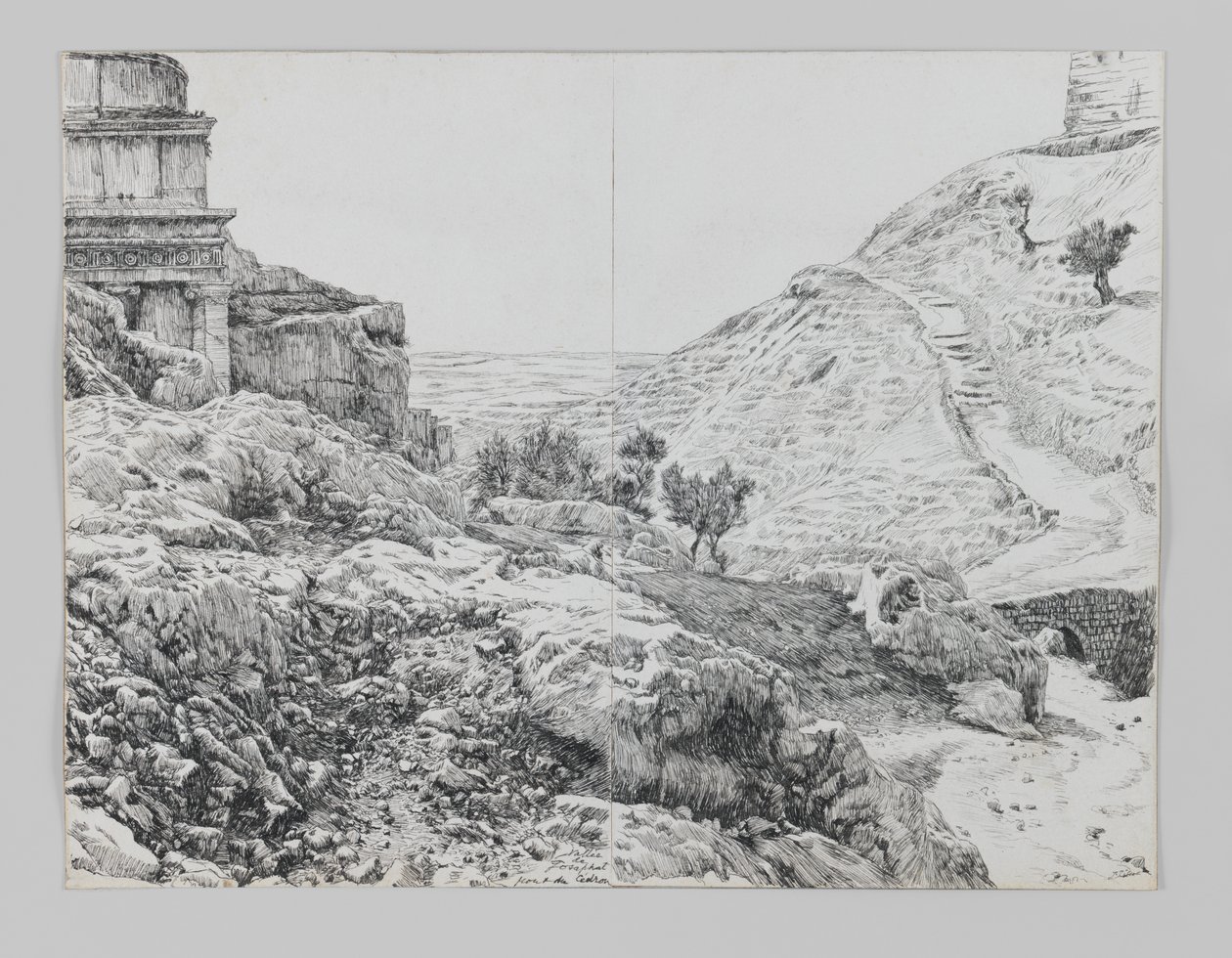 Túmulo de Absalão, Vale de Josafá, ilustração da vida de nosso Senhor Jesus Cristo de James Jacques Joseph Tissot