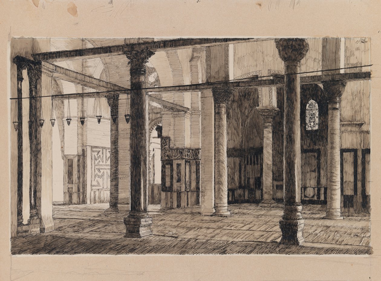 Transepto da Mesquita de El-Aksa, ilustração da Vida de Nosso Senhor Jesus Cristo (tinta e grafite no cartão) de James Jacques Joseph Tissot