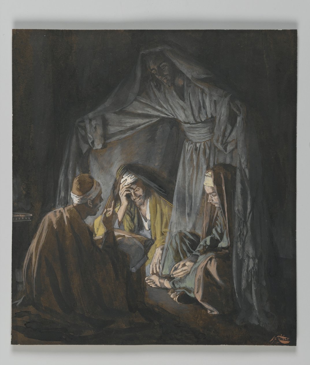 Dois ou Três Recolhidos em Meu Nome, ilustração da Vida de Nosso Senhor Jesus Cristo (wc sobre grafite sobre papel) de James Jacques Joseph Tissot
