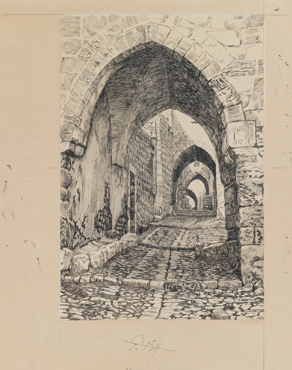 Via Dolorosa, Jerusalém, ilustração da vida de nosso Senhor Jesus Cristo (tinta & grafite sobre papel) de James Jacques Joseph Tissot
