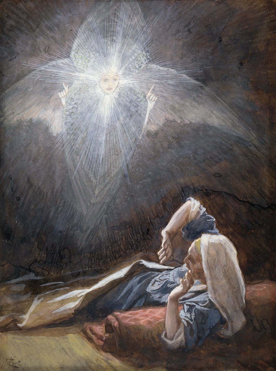 Visão de São José, ilustração para A Vida de Cristo, c.1886-94 (guache sobre papelão) de James Jacques Joseph Tissot