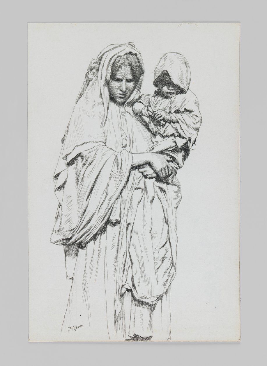 Mulher e filho de Jericó, ilustração da vida de nosso Senhor Jesus Cristo de James Jacques Joseph Tissot