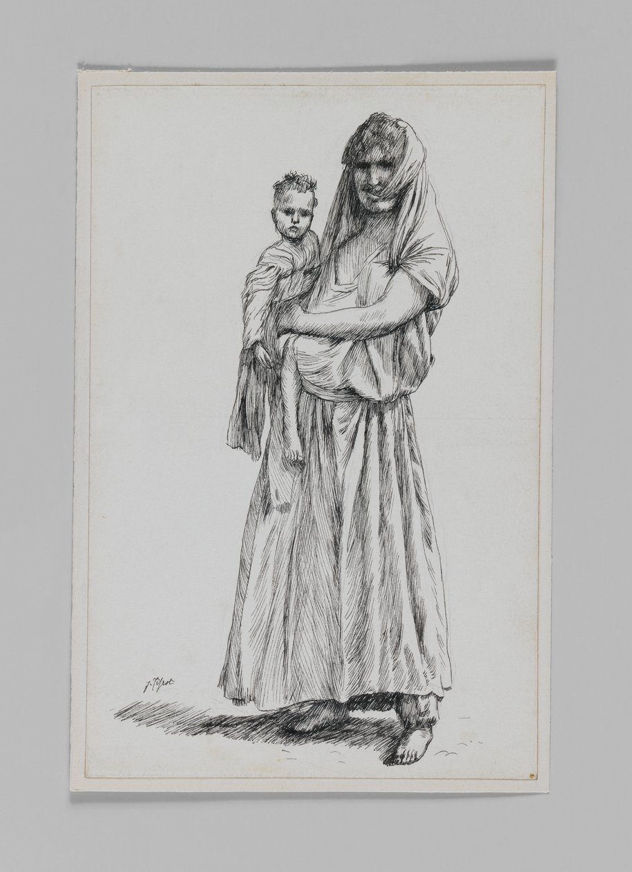 Mulher de Geba, Samaria, ilustração da vida de nosso Senhor Jesus Cristo de James Jacques Joseph Tissot