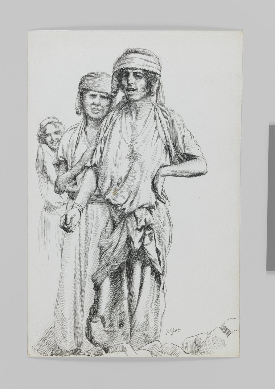 Mulheres de Geba, Samaria, ilustração da vida de nosso Senhor Jesus Cristo de James Jacques Joseph Tissot