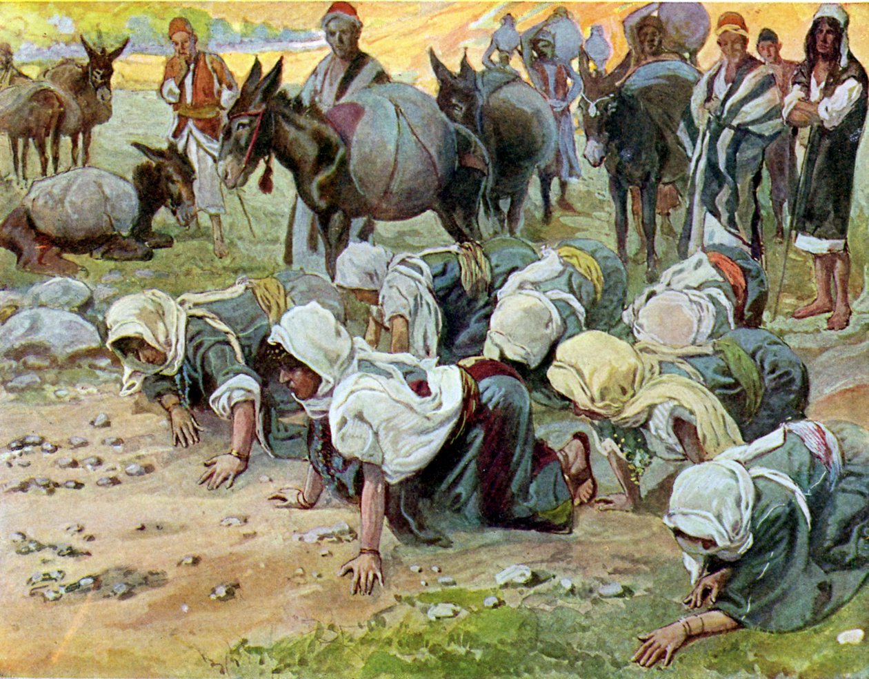 Abigail se ajoelha diante de David, de Tissot -Bible de James Jacques Joseph after Tissot