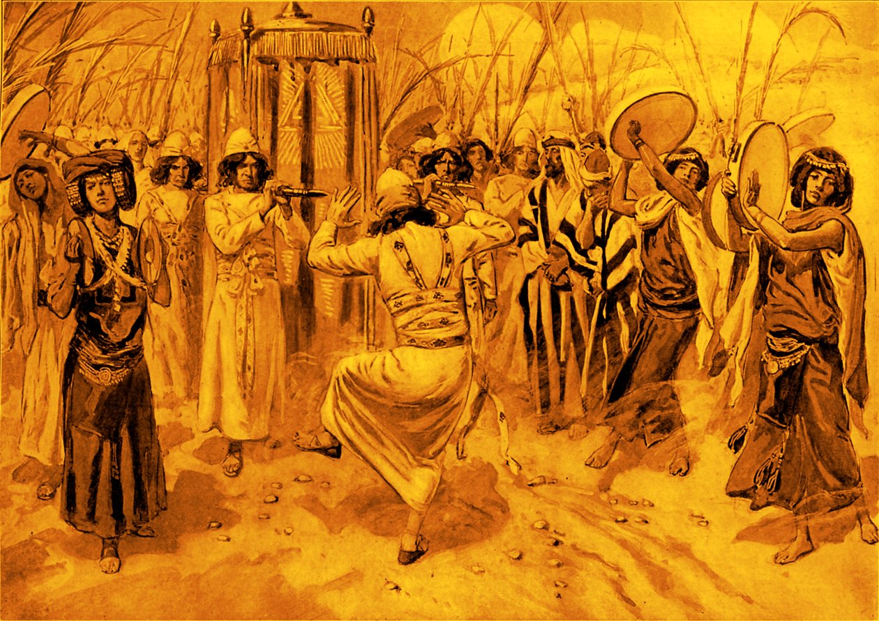 David dançando diante da arca por Tissot - Bíblia de James Jacques Joseph after Tissot