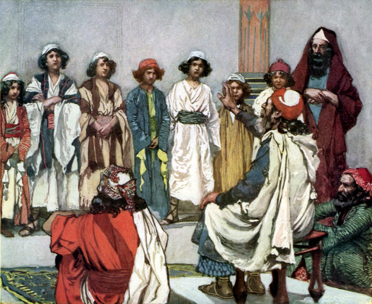 Jesse apresenta seu filho para Samuel por Tissot -Bible de James Jacques Joseph after Tissot