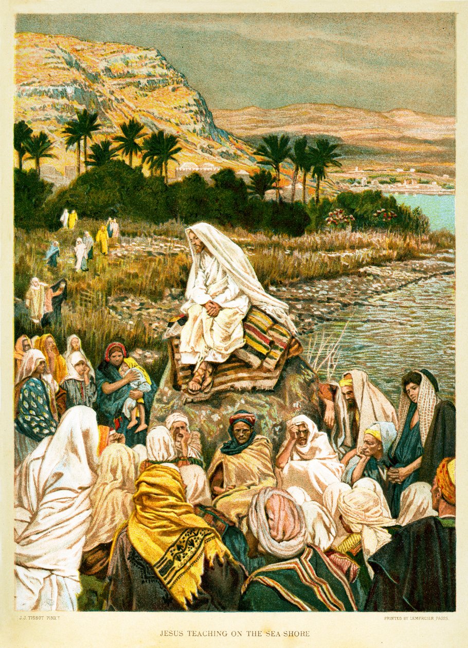 Jesus Ensinando na Costa do Sear - São Marcos - Bíblia de James Jacques Joseph after Tissot
