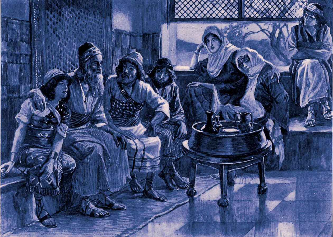 Jó e sua família J James Tissot - Bíblia de James Jacques Joseph after Tissot