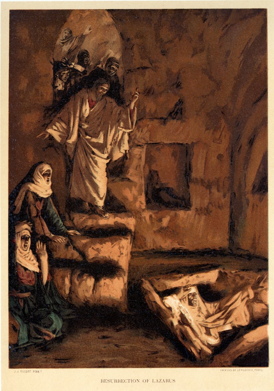 Ressurreição de Lázaro - São João, Bíblia de James Jacques Joseph after Tissot