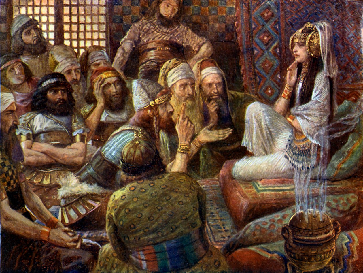 Os filisteus visitam Dalila - Bíblia de James Jacques Joseph after Tissot