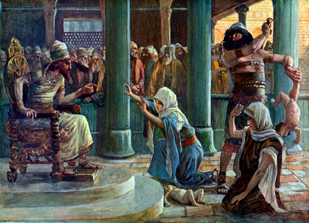 A sabedoria de Salomão por J James Tissot - Bíblia de James Jacques Joseph after Tissot