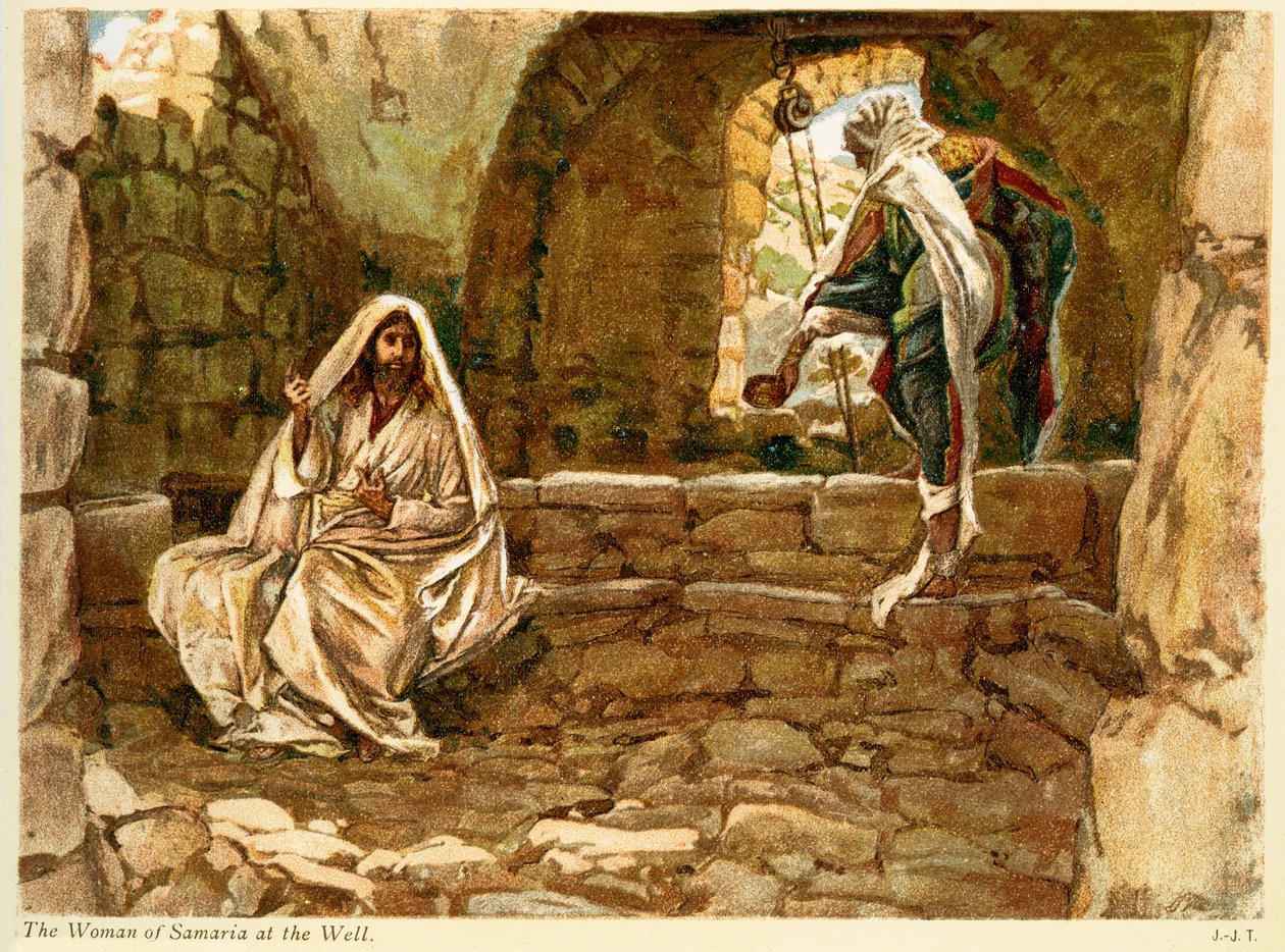 A mulher de Samaria no poço - São João - Bíblia de James Jacques Joseph after Tissot