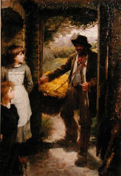 O Cowslip Gatherer (óleo sobre tela) de James Jebusa Shannon