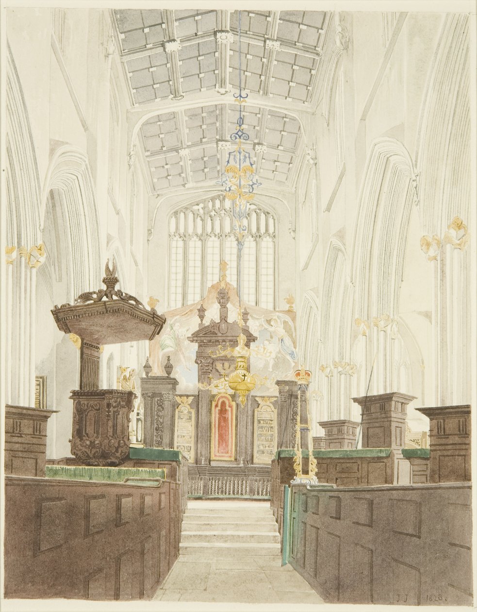 Interior da Igreja de Santo Estêvão de James Johnson