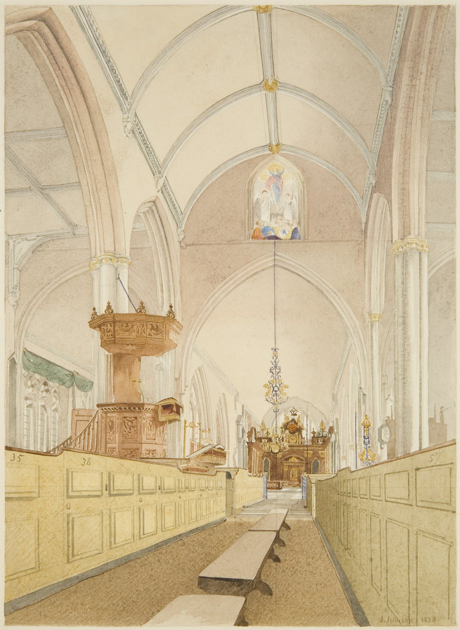 Interior da Igreja do Templo, olhando para Leste de James Johnson