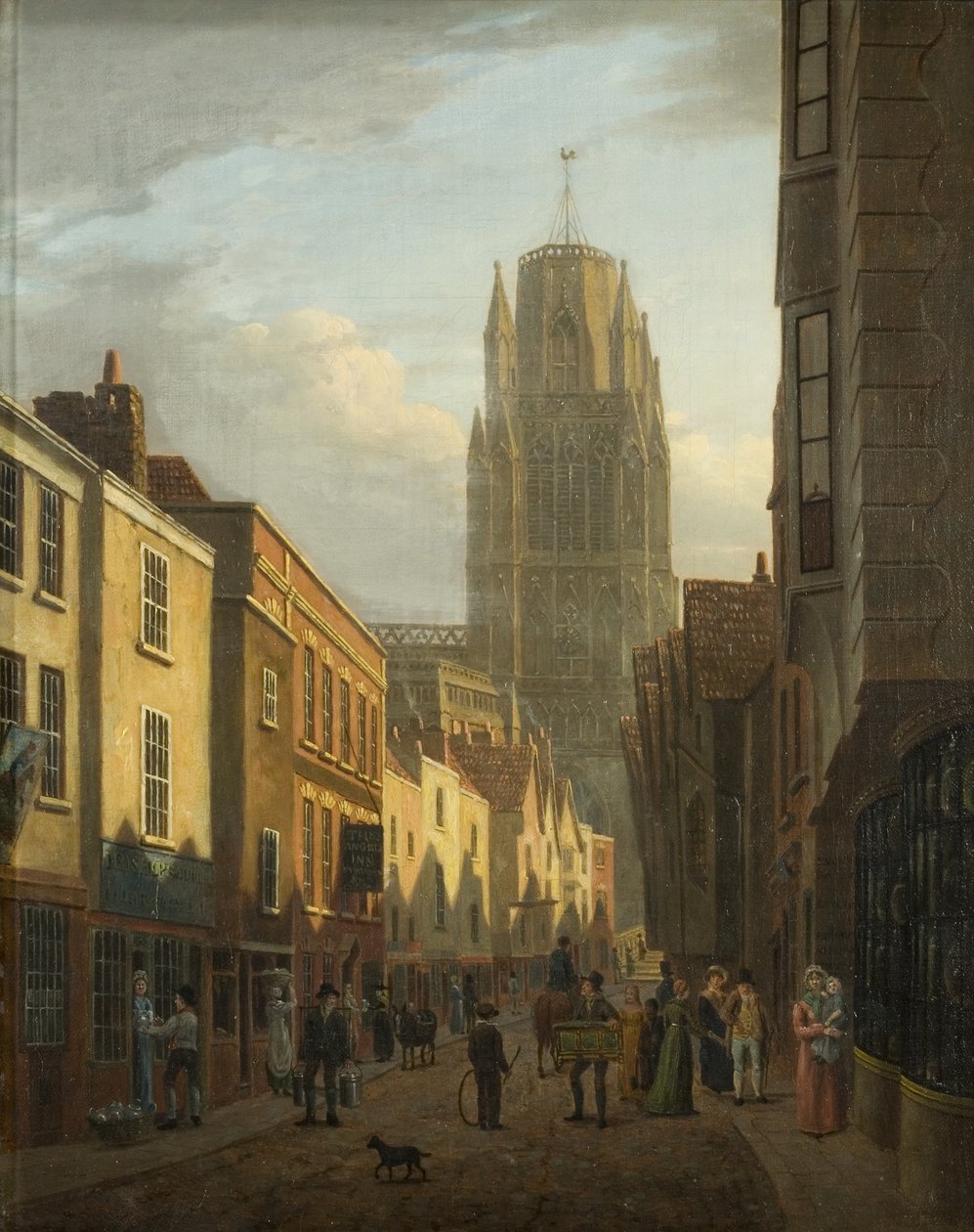 Redcliffe Street, Bristol, c.1821 (óleo sobre tela) de James Johnson