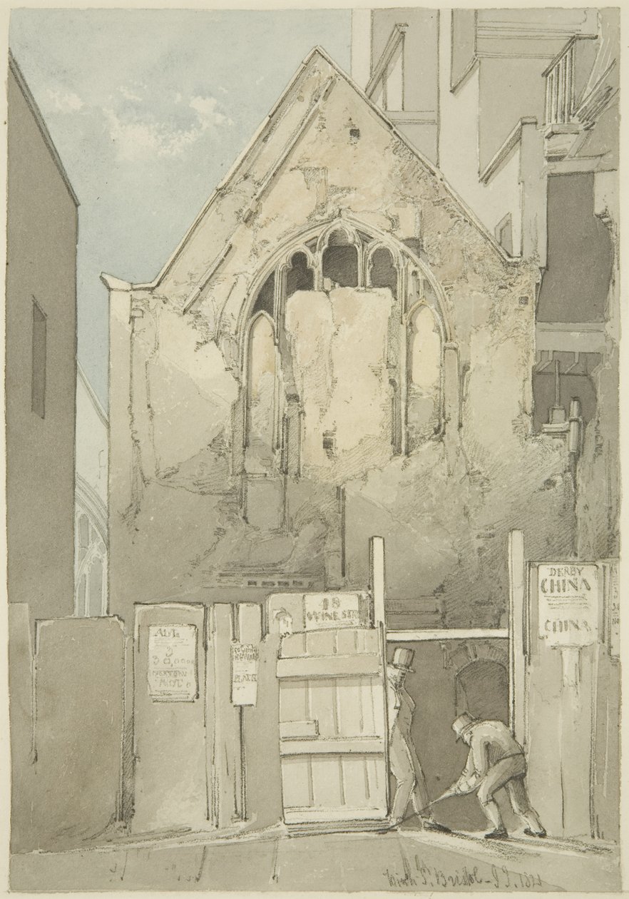 A Descoberta de uma Janela Leste da Igreja de Todos os Santos, Atrás da High Street (após o incêndio) de James Johnson