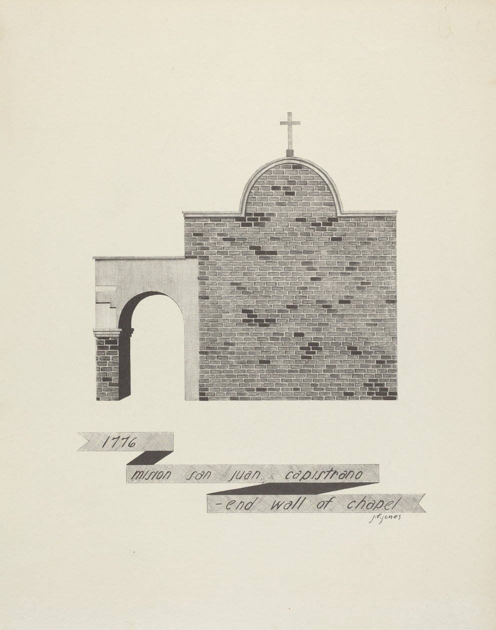 Missão São João Capistrano - Fim da Parede da Capela de James Jones