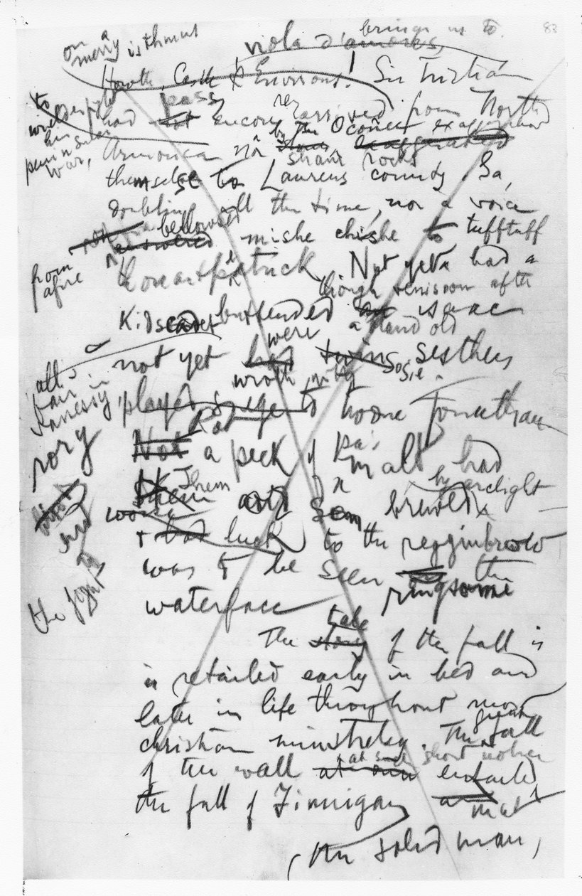 Página dos cadernos &39;Finnegan&39;s Wake&39;, c.1922-39 de James Joyce