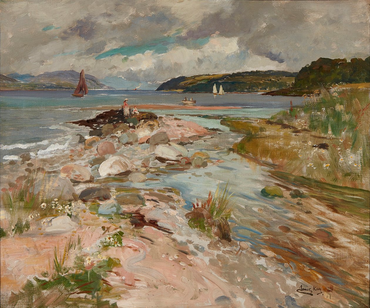 Shore Near Inverkip (óleo sobre tela) de James Kay