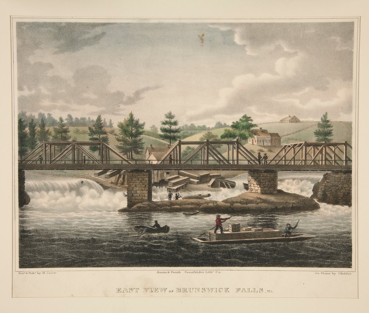Vista leste das cataratas de Brunswick, eu. de James Kidder
