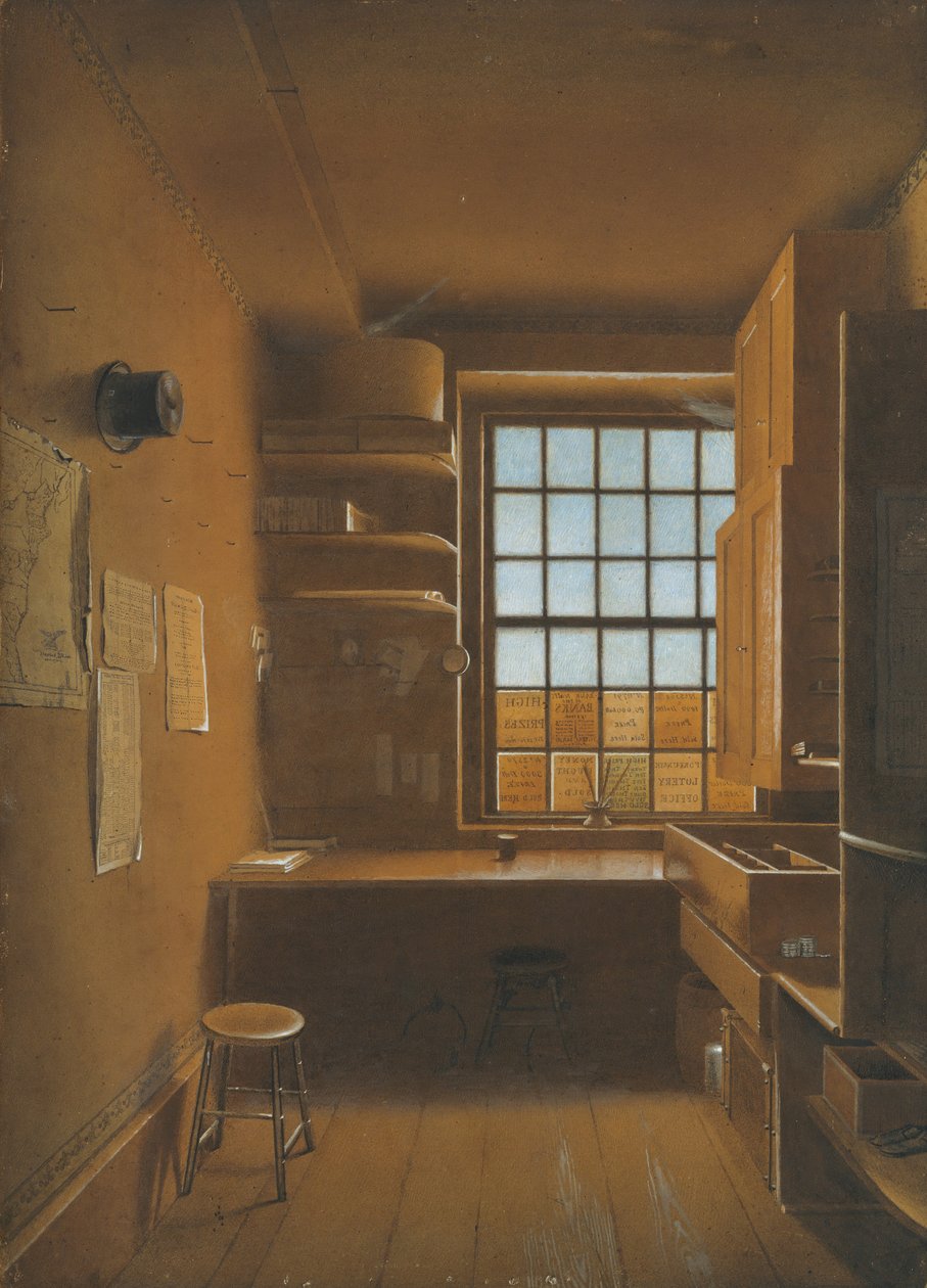 Interior de uma loteria, 1821. de James Kidder