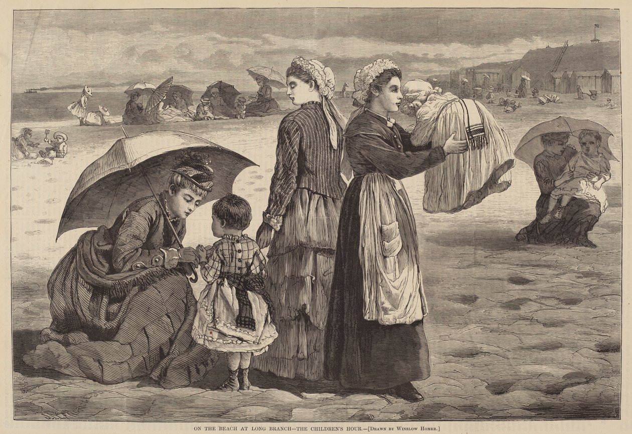 Na Praia de Long Branch - A Hora das Crianças de James L. Langridge after Winslow Homer