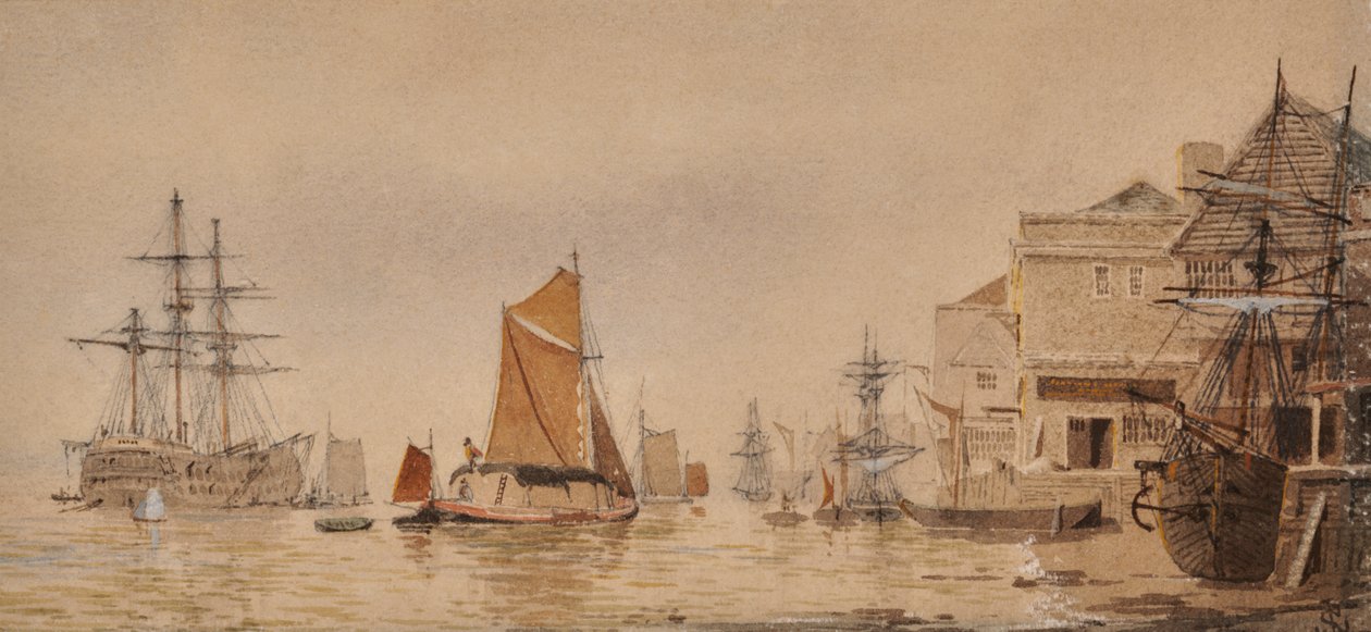 Pôr-do-sol no rio Medway de James Lawson Stewart