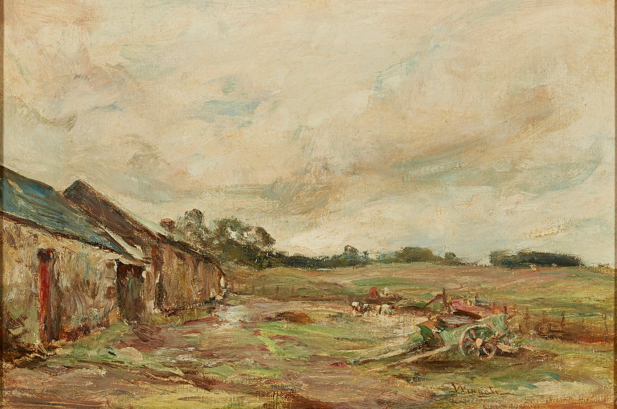 Quinta no verão (óleo sobre tela) de James Lawton Wingate
