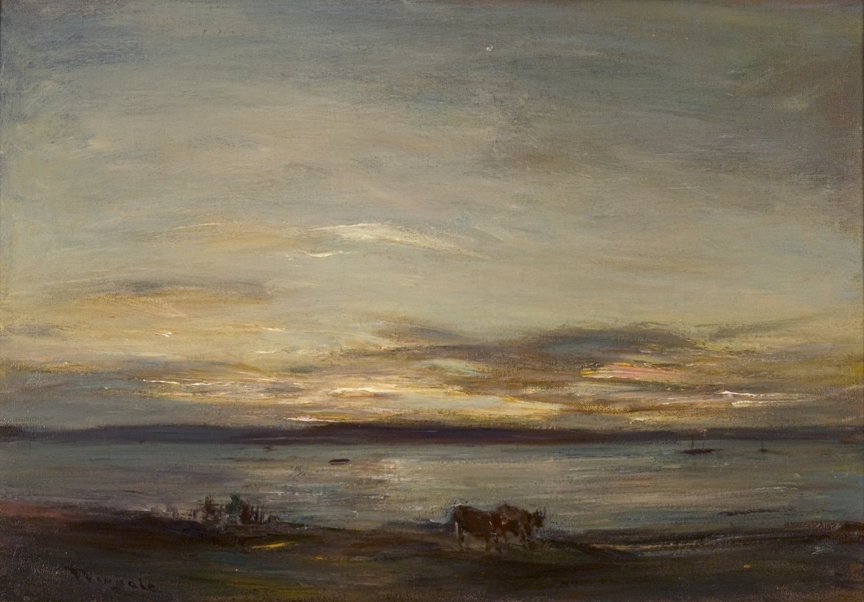 Golden Sunset, Fairlie (óleo sobre tela) de James Lawton Wingate
