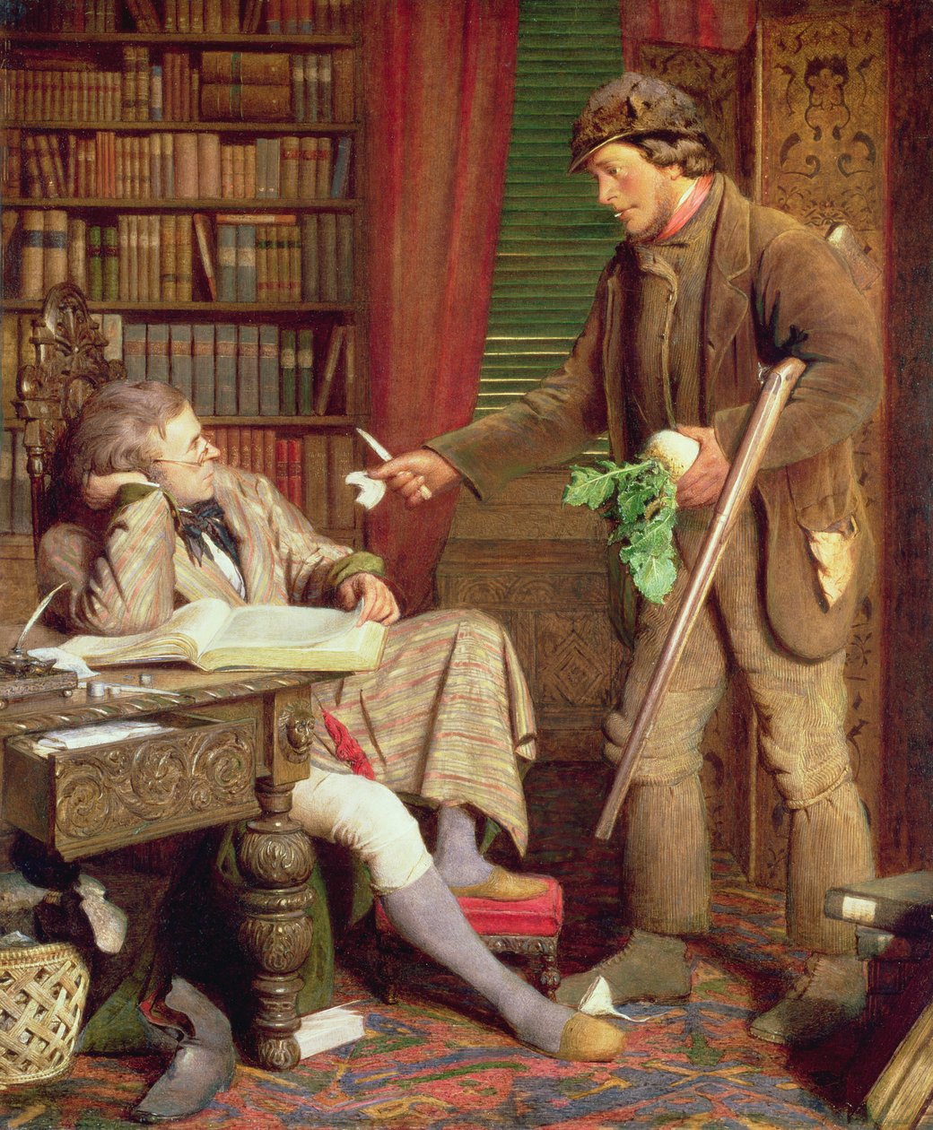 O Squire e o Gamekeeper ou The Demurrer, c.1860 de James Lobley