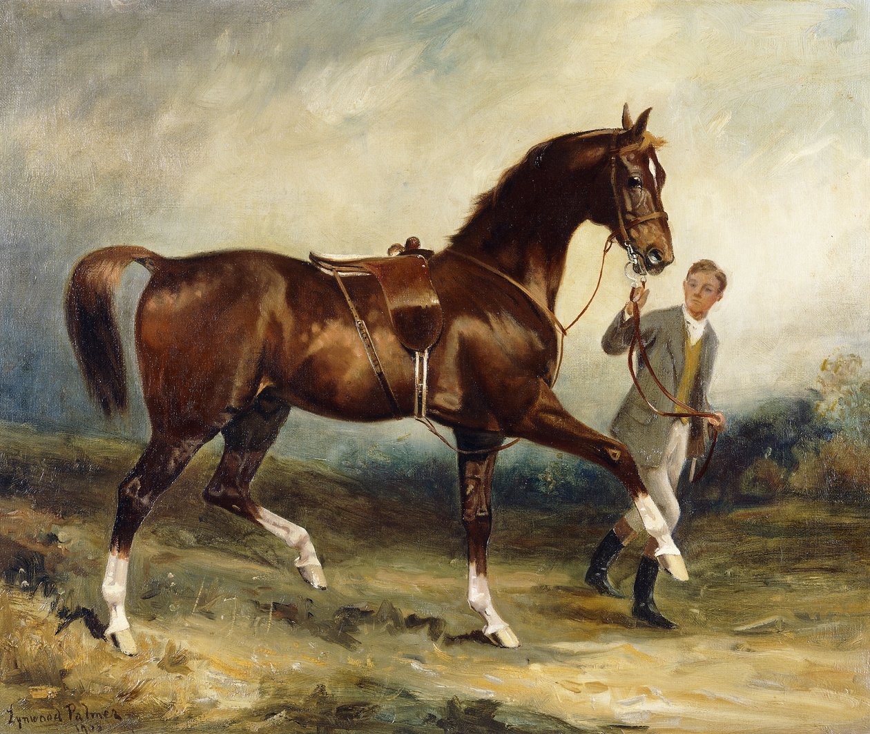 Cavalo e noivo em uma paisagem de James Lynwood Palmer