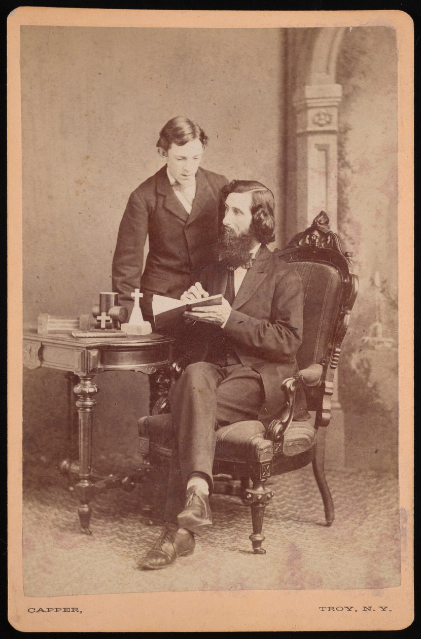 Retrato de Samuel Edward Warren 1831-1909 com estudante, Antes de 1877. de James M Capper