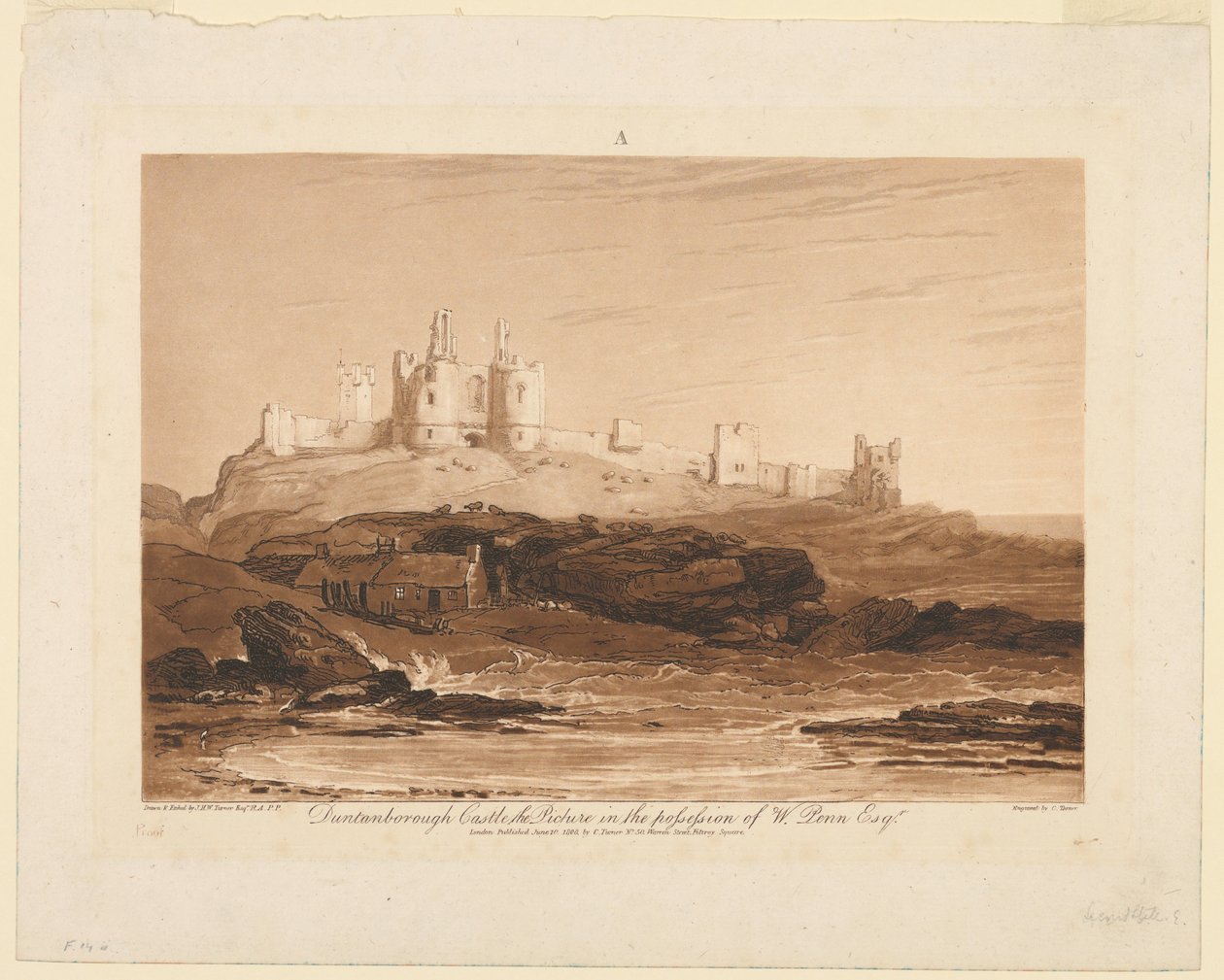 Castelo de Dunstanburgh, de "Liber Studiorum", parte III de James Mallord William Turner