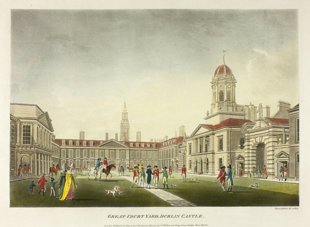 Grande Pátio, Castelo de Dublin de James Malton