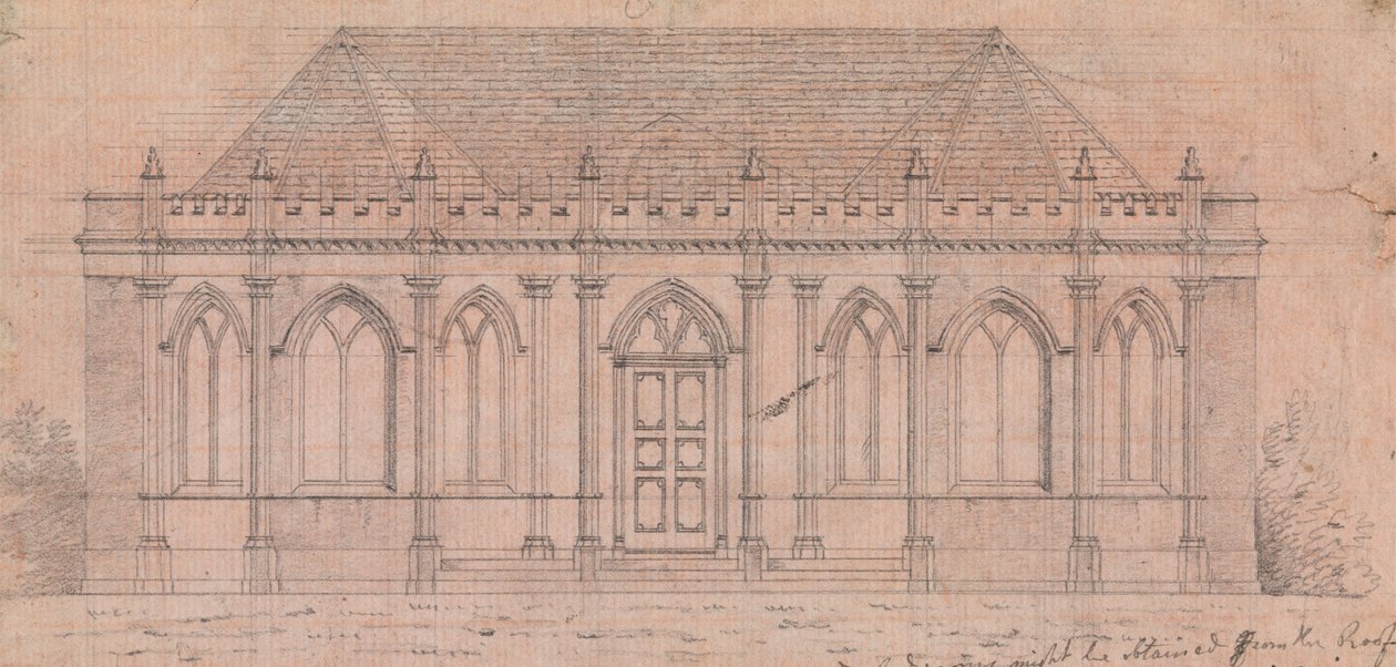 Desenho preparatório para Desenho 20, Placa 18 de Uma Colecção de Desenhos para Retiros Rurais de James Malton