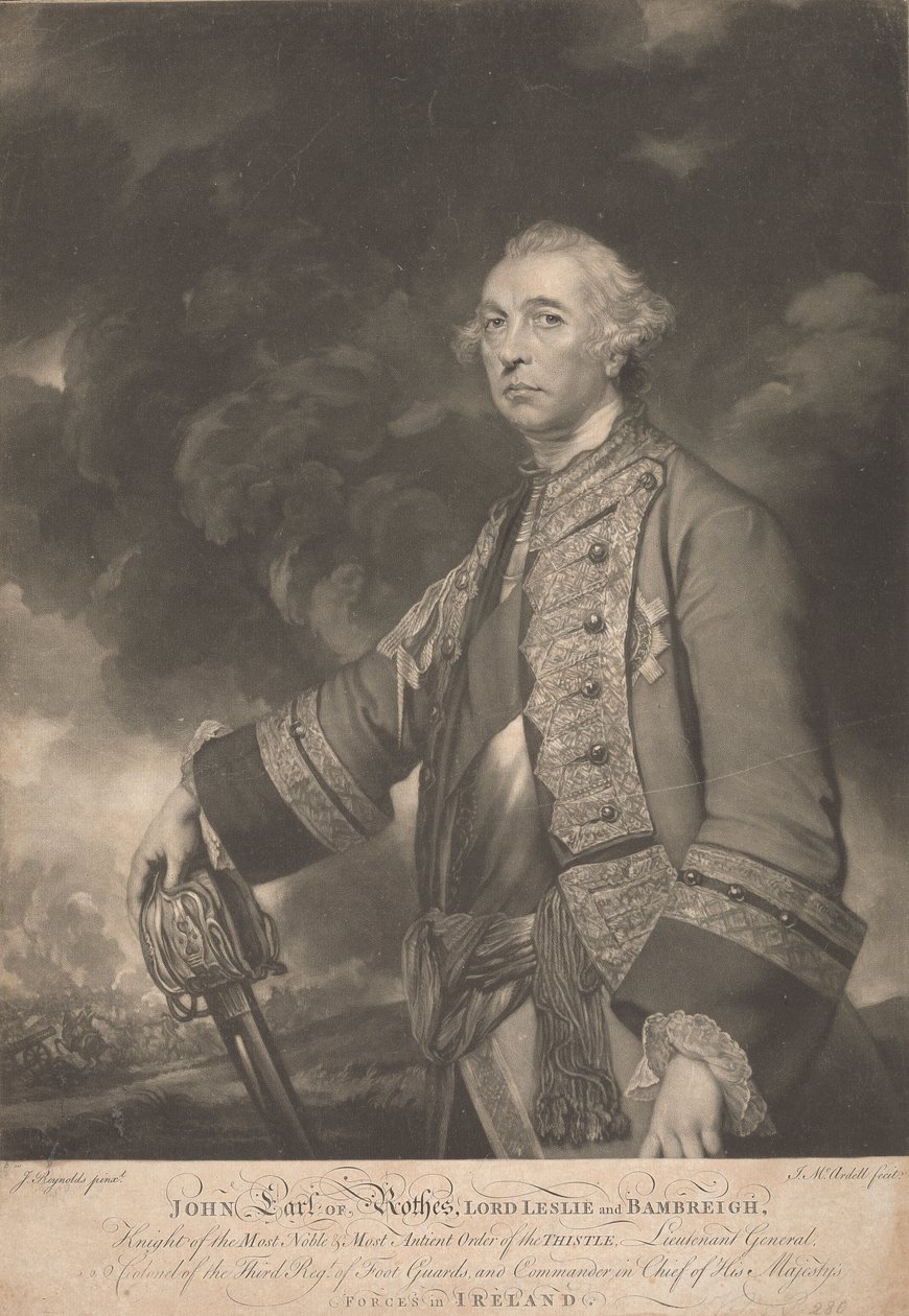 General John Leslie, 10º Conde de Rothes de James McArdell