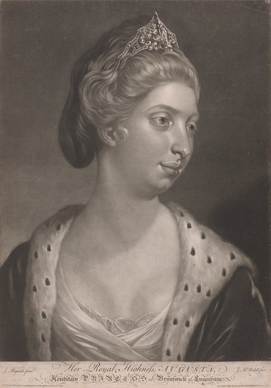 Sua Alteza Real Augusta, Princesa hereditária de Brunswick e Lunenburg de James McArdell