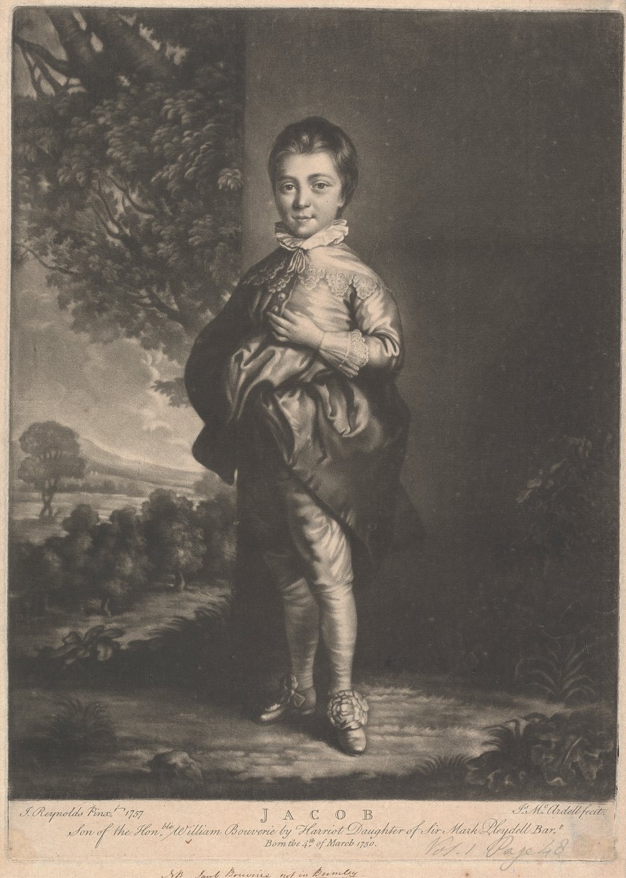 Jacob, Filho do Honorável William Bouverie de James McArdell