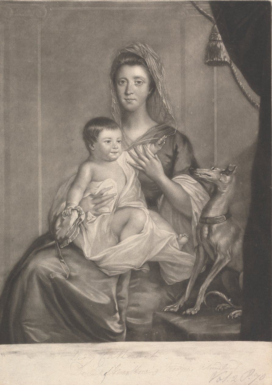 Lady Jane Cathcart (née Hamilton), e o seu filho de James McArdell
