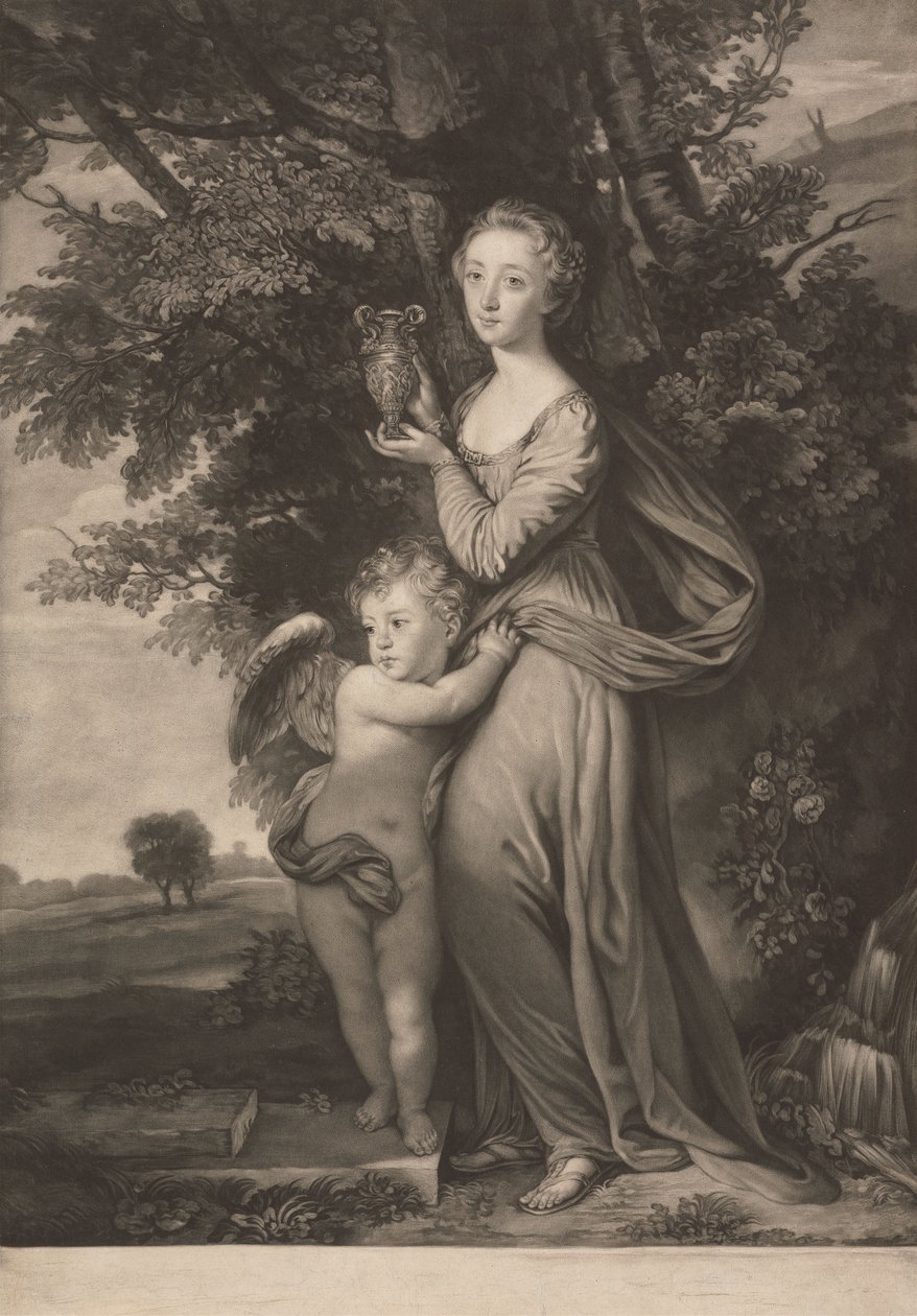 Miss Frances Greville e o seu irmão como 