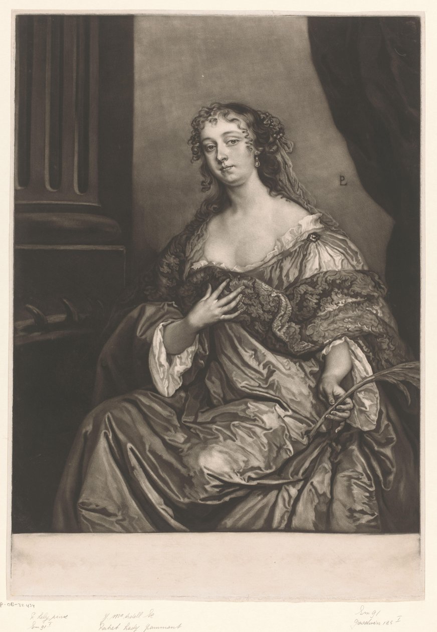 Retrato de Elizabeth Hamilton como Santa Catarina de James McArdell