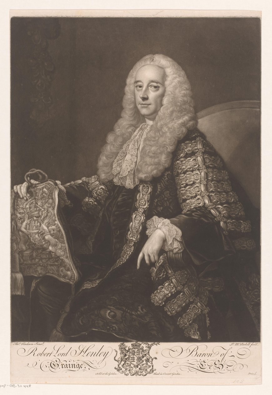 Portret de Robert Henley Robert Lord Henley Baron of Grainge (título no objeto) de James McArdell