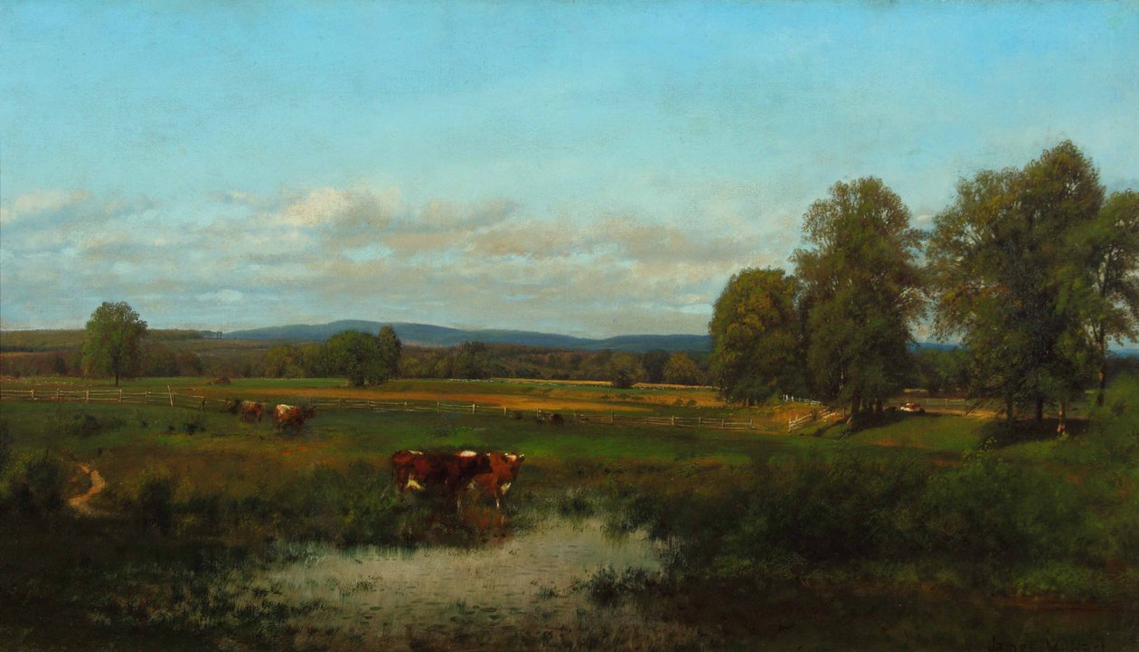 Vacas no pasto 1870 (Óleo sobre tela) de James McDougal Hart