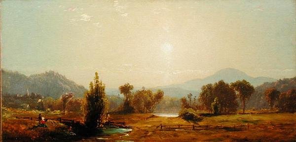Vista das Catskills (óleo sobre tela) de James McDougal Hart