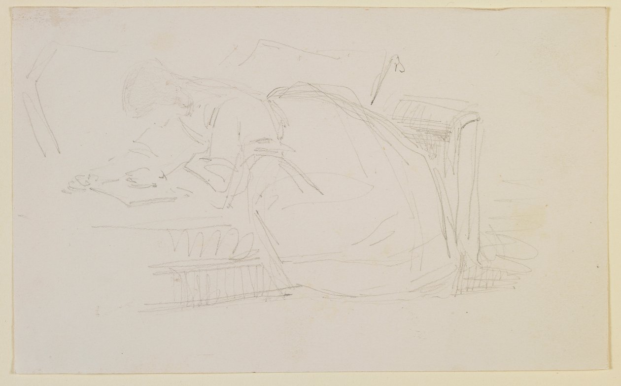 Uma garota reclinada em um sofá, lendo de James Abbott McNeill Whistler