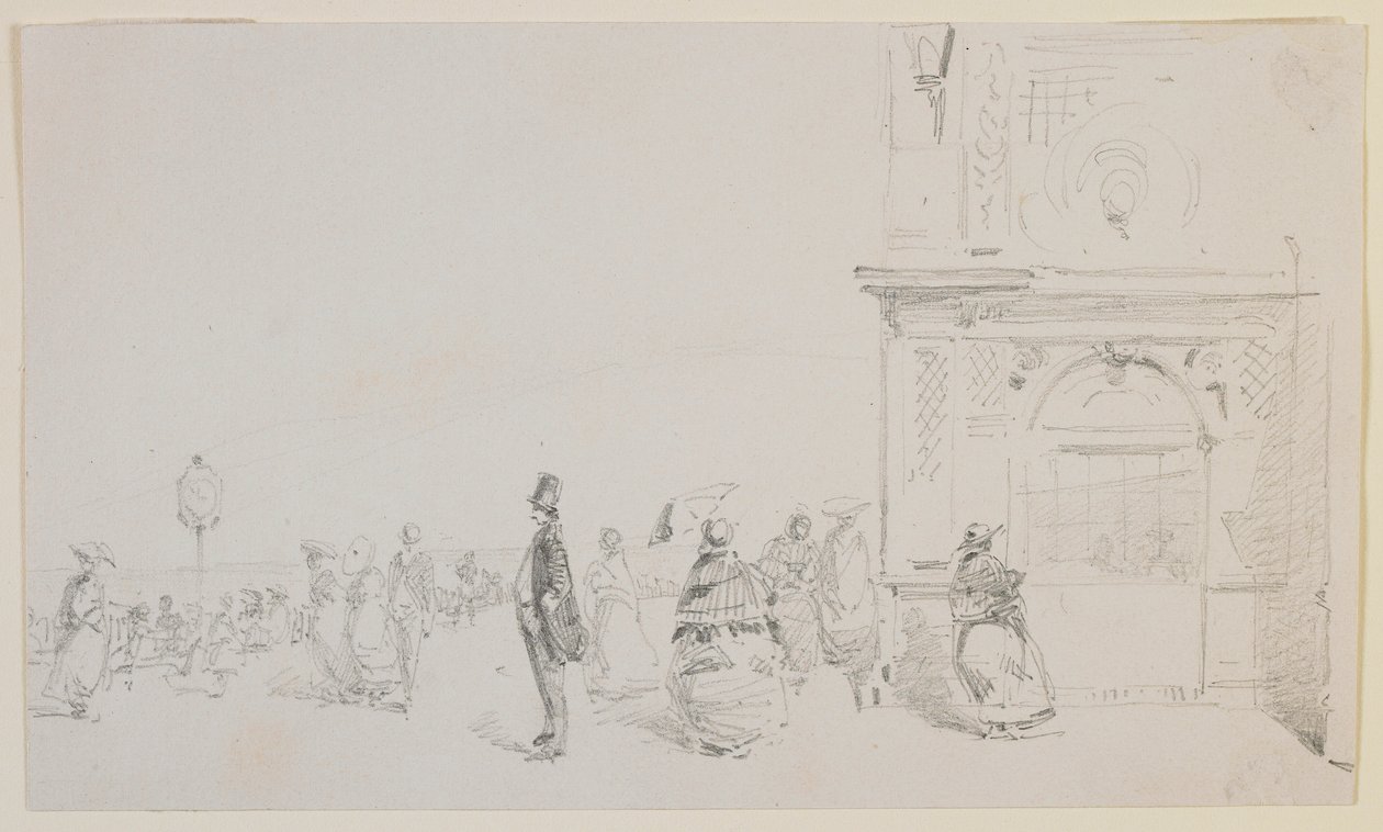 Um grupo de figuras em uma esplanada de James Abbott McNeill Whistler