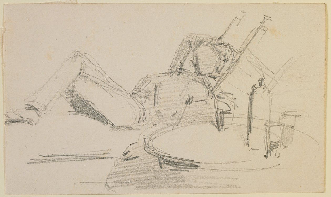 Um homem reclinado em uma cama de James Abbott McNeill Whistler