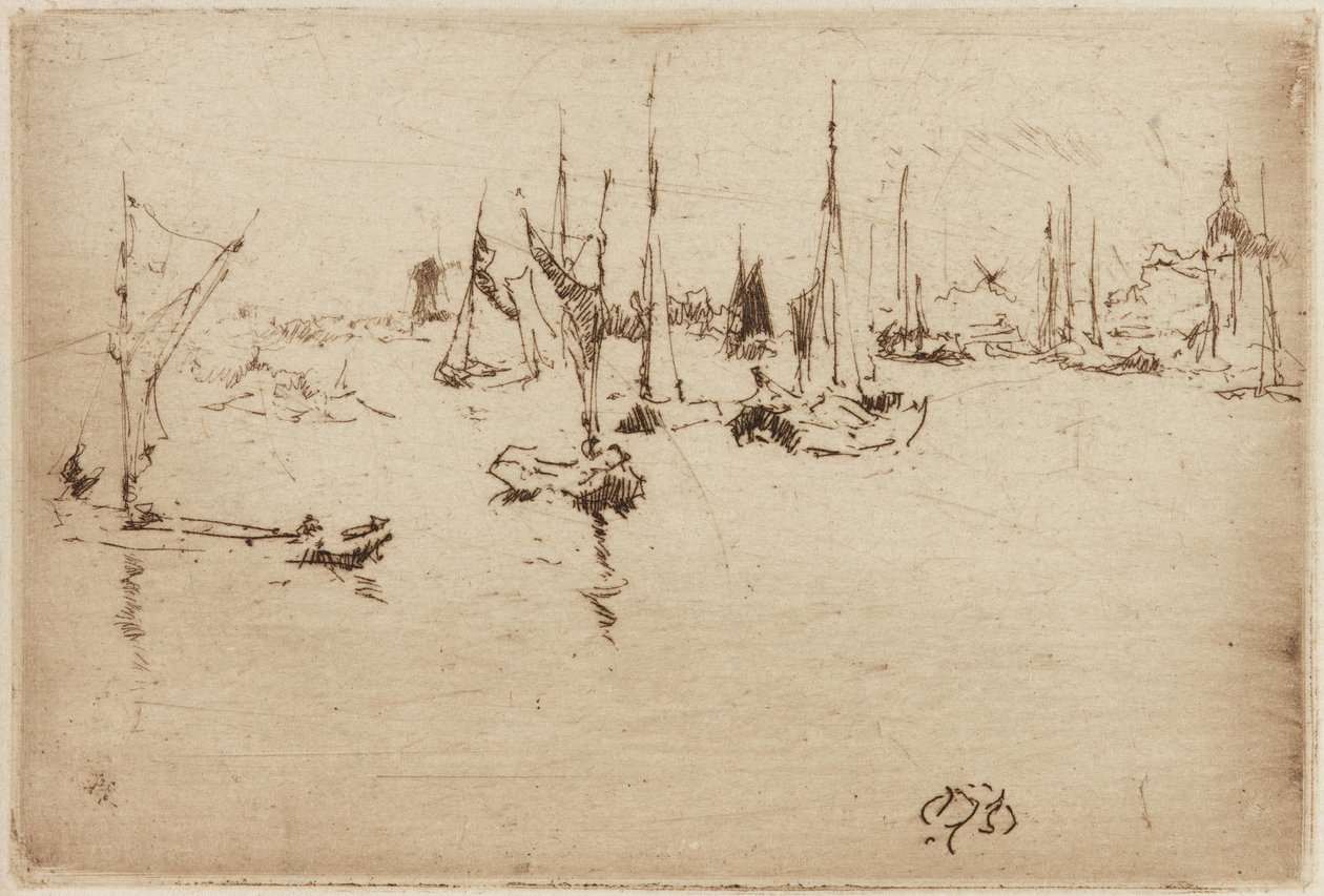Barcaças, Dordrecht de James Abbott McNeill Whistler